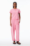 Alexander Wang washed lotus pink shrunken cotton tee with logo