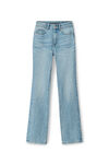 alexander wang fly high-rise stacked jean in denim vintage faded indigo