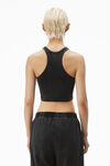 Alexander Wang washed black 罗纹棉短款工字背心