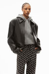 alexander wang logo print jogger in denim grey aged/white
