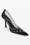 alexander wang delphine 105 pump in mesh/crystal black