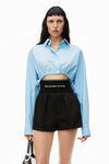 alexander wang safari short in cotton tailoring   black