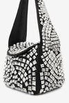 alexander wang 铆钉皮革小号新月流浪包 black