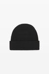 alexander wang logo beanie in soft stretch wool black