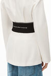 alexander wang logo elastic blazer in cotton tailoring snow white