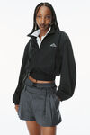 Alexander Wang grey pinstripe pre-styled pleated short with boxer waistband