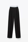 alexander wang 斜纹高腰褶裥长裤 black