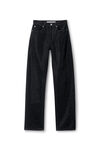 Alexander Wang washed black ez 水晶烫钻棉质直筒牛仔裤