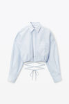 Alexander Wang blue/pink 棉质牛津布围裹式衬衫