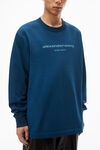 alexander wang long sleeve glitter puff logo tee dark navy combo