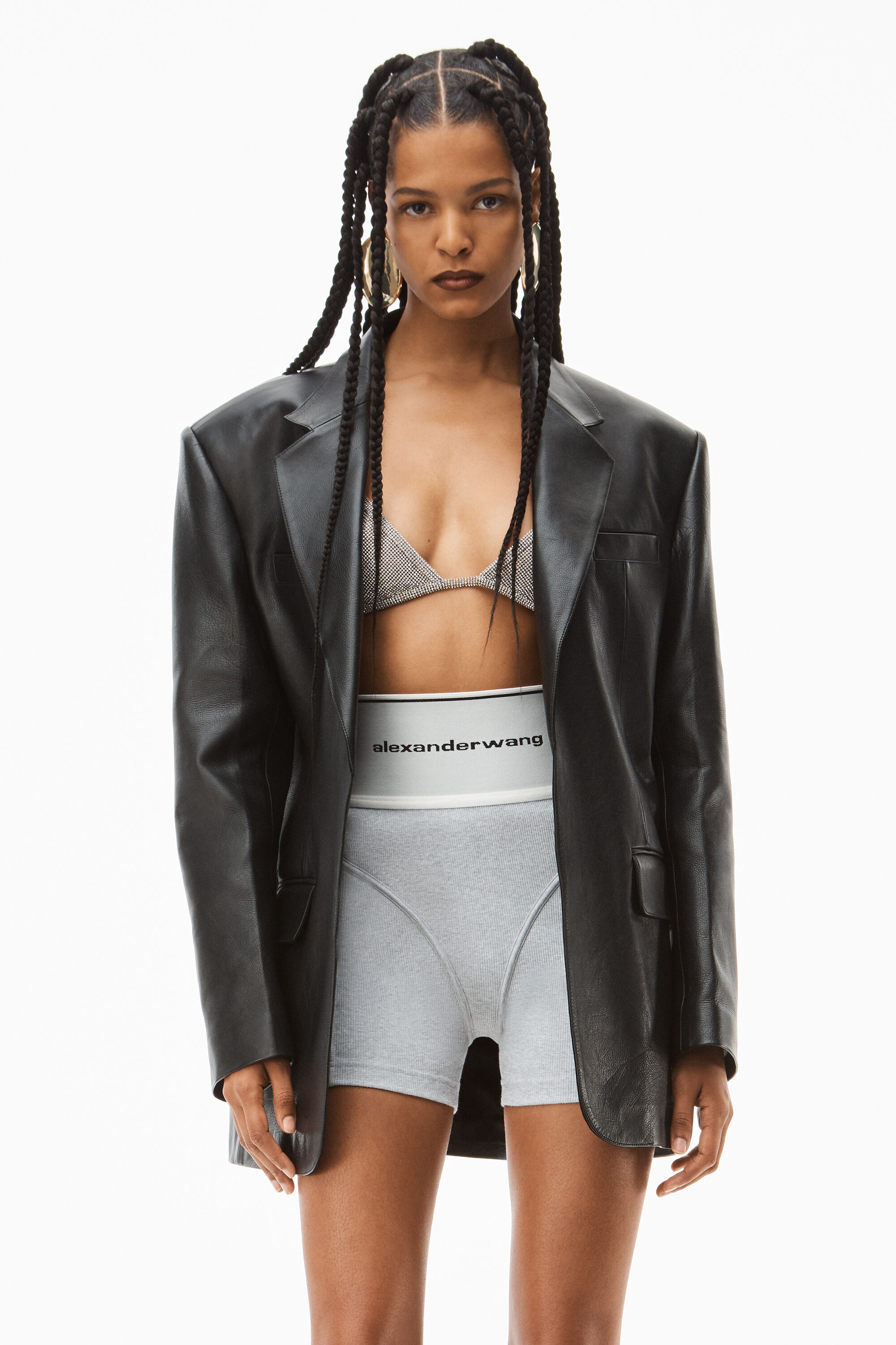 alexanderwang logo elastic bike short 