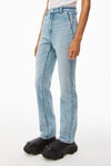 alexander wang fly 高腰修身堆叠牛仔裤 light indigo fade