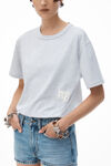 Alexander Wang light heather grey puff logo tee in cotton jersey