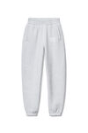 Alexander Wang light heather grey puff logo sweatpant in structured terry