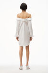 alexander wang off-shoulder dress in compact cotton bright white