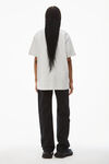 alexander wang ny puff graphic tee in compact jersey light heather grey