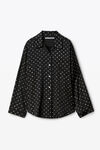 alexander wang hotfix pajama shirt in silk charmeuse black