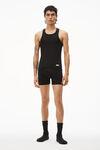 Alexander Wang black ribbed cotton racerback tank top