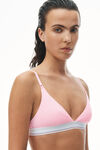 alexander wang triangle bra in ribbed jersey light pink