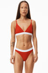 alexander wang thong in ribbed jersey red