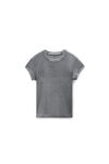 Alexander Wang grey crystal hotfix logo cotton baby tee