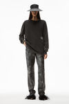 Alexander Wang acid black long-sleeve tee in acid wash cotton