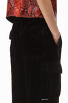alexander wang cargo track pant in plush velvet black