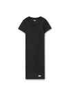 Alexander Wang washed black 罗纹棉短袖家居连衣裙