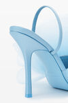 alexander wang pom 105 slingback in mesh/satin celestial blue
