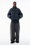 Alexander Wang washed graphite 石墨黑哑光尼龙羽绒夹克