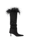 VIOLA 65 FEATHER SLOUCH BOOT IN SATIN