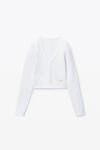 Alexander Wang white cardigan in seamless rib-knit