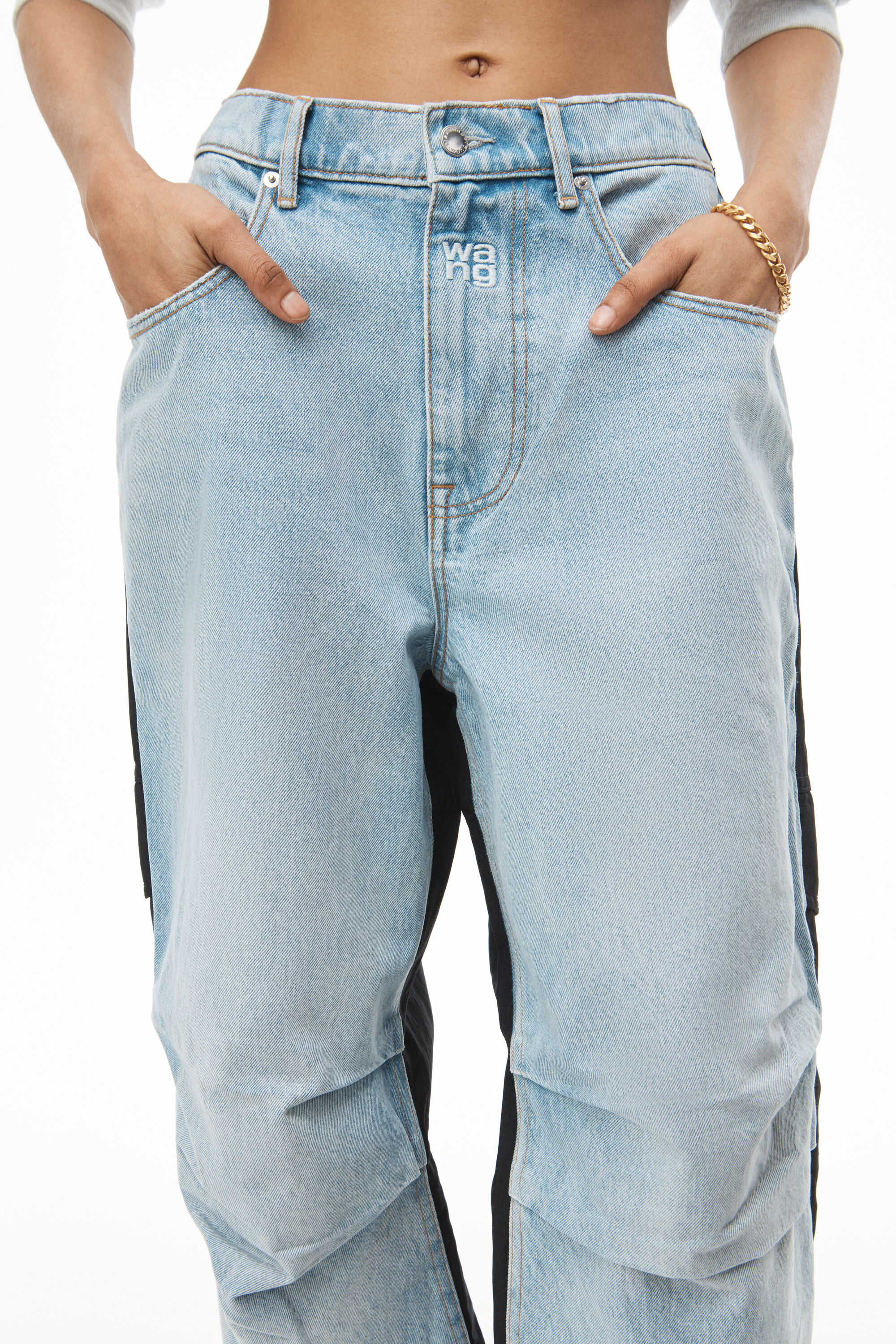 alexander wang jeans black and blue