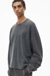 Alexander Wang vintage grey men's long-sleeve tee in cotton jersey