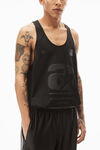 alexander wang star tank in athletic mesh black