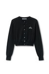 Alexander Wang black 运动风短款网眼开衫
