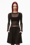 alexander wang 薄纱网眼长袖上衣 black