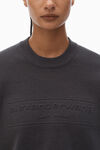 Alexander Wang grey 徽标压纹罗纹针织毛衣