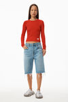 alexander wang long-sleeve tee in ribbed cotton red