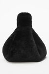 alexander wang scrunchie small bag in faux fur  black