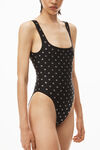 alexander wang hotfix one piece in contour swim black