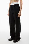 Alexander Wang faded black wide leg sweatpants with pre-styled logo brief waistband