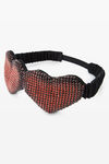 Alexander Wang red/black crystal mesh silk heart eye mask
