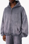 Alexander Wang washed purple crystal hotfix zip-up hoodie