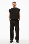 alexander wang track pants in satin faille jersey black