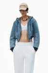 Alexander Wang white puff logo sweatpant in structured terry