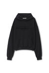 Alexander Wang black essential 毛圈布加大款中性徽标装饰连帽衫