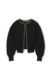 Alexander Wang black 球链饰边圆领开衫
