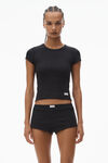 Alexander Wang black crystal hotfix scoop neck tee
