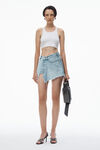 Alexander Wang light bleach 解构式棉质迷你半身裙
